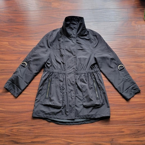 Black Windbreaker Jacket Size M - Picture 2 of 8